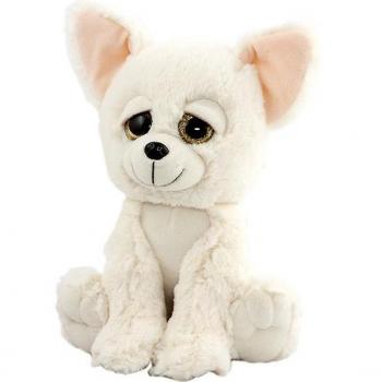 Peluche Lobo Crema 42 cm Ojos de Cristal - Bimar