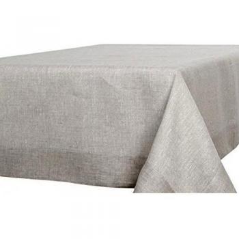 Lino fashion: gris claro estampado 100% mantel de lino