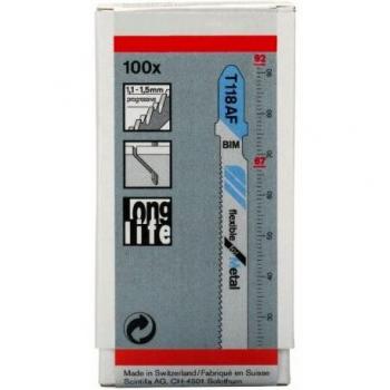 Bosch Professional 100x Hojas de sierra de calar T 118 AF Flexible for Metal