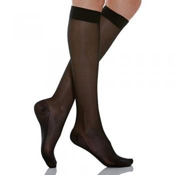 Relaxsan Basic 750 (1 Par - Negro, tg.5) Medias a la rodilla 70 den compresión graduada 12-17 mmHg