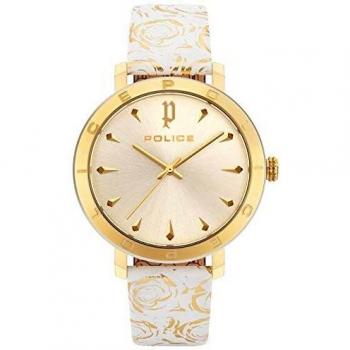 Police Ponta PL16033MSGS.06 - Gold White Leather Women's Quartz Watch