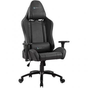 Newskill Silla Gaming Profesional Takamikura, Polipiel, Altura y Reposabrazos 3D Ajustables, Ruedas de Nylon, Base de Acero, Reclinable 180º, Cojín Lumbar y Cervical, Gas Pistón Clase 4, Negro