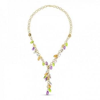 Gargantilla Oro 18k Mujer Eslabones Combinados Piedras Colores Detalles Flores Mosquetón
