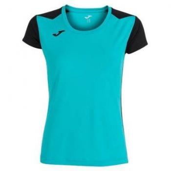 Camiseta manga corta mujer Record II turquesa negro