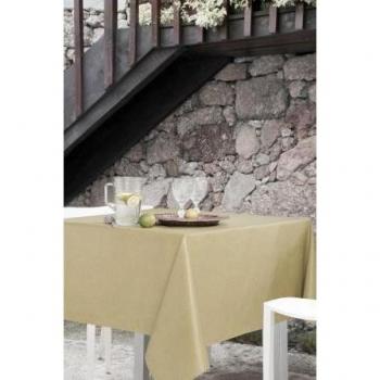 Mantel antimanchas rectangular Olimpia 50% algodón 50% poliéster, resinado y con Teflón de Dupont® - 150x300 - Liso arena