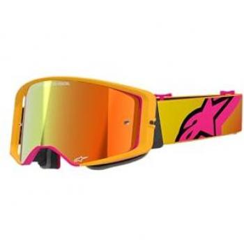 Alpinestars Supertech Corp Absolute Vision Mirror Motocross Goggles - Orange/Yellow/Pink/Mirror Red - One Size