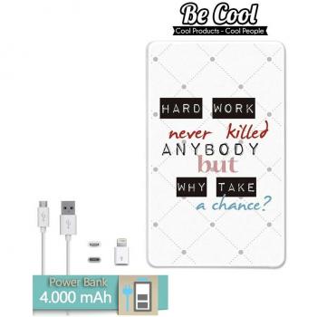 Becool® - Batería Externa Power Bank 4000 mah + Gratis 1 cable USB-MicroUsb