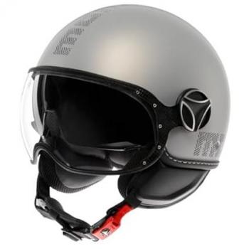 Casco Jet Momo Design FGTR EVO Hip Grigio Opaco Ceruleo Talla S