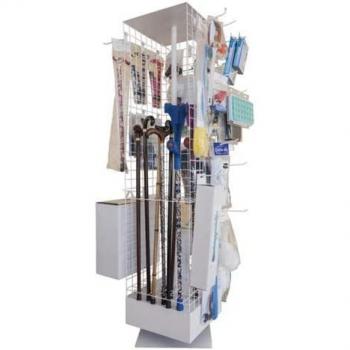 Expositor metálico con 18 ganchos Varta - Ideal para exhibir pilas Varta de tamaño 38x38x164cm