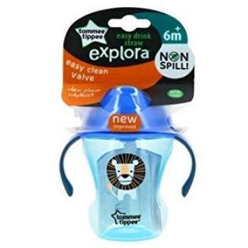 Tommee Tippee Set of 2 Toddler Cup Easy Drink Lid with Straw Bottle Sippee Sippy Cups Non Spill BPA Free 230ml 8oz Drinking Bottles for Babies 6 Months + Two Pack