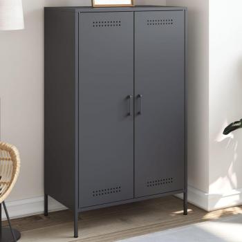 Aparador de acero gris antracita 68x39x113 cm Vidaxl Antracita