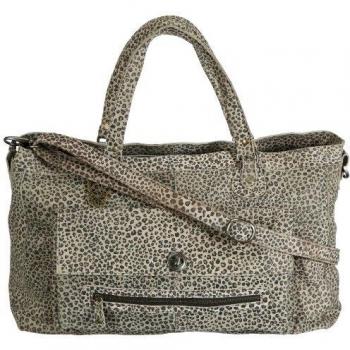 PIECES Totally Royal Leather Travel Bag Leo - Bolso de Hombro de Cuero Mujer, Color marrón, Talla 48x31x14 cm