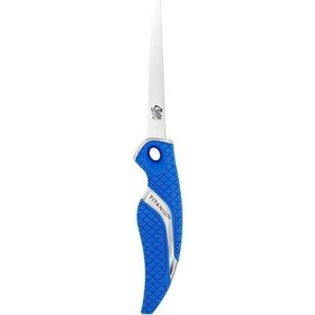 Cuda 4 Titanium Bonded Fillet Knife with German 4116 Corrosion Resistant Stainless Steel Blade and Non-Slip Scale Pattern Grips