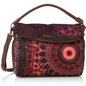 Desigual BOLS_FORMENTERA  ANDROMEDA - Bolso de hombro de material sintético mujer, color rojo, talla 35x27x11 cm