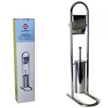 Porta Rollos Escobillero Nylon Acero Inoxidable 30x16x79cm