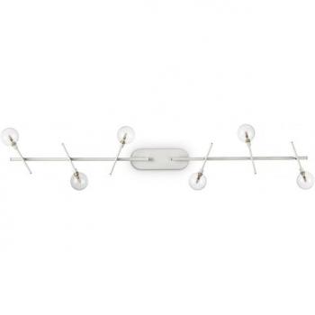 Barra de Techo Spot Maracas 6 Bombillas Vidrio y Metal Latón 20cm - Ideal Lux