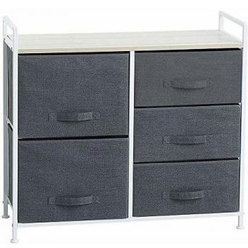 Mueble de Almacenaje 5 Cajones Gris Oscuro Elegante y Práctico