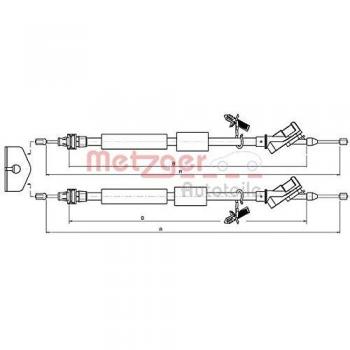 Cable de freno de mano Metzger trasero para Ford Focus 10.5371