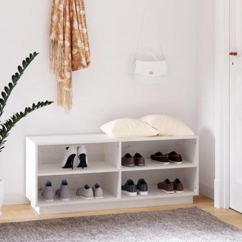 Zapatero de madera maciza de pino blanco 110x34x45 cm