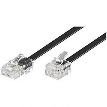 Cable telefónico RJ11 a RJ45 de 6m Negro