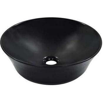 vidaXL Lavabo Sanitario Baño Servicio Fregadero Piezas de Fontanería Bricolaje Instalación Decoración Aseo Grifería Casa 41x12,5 cm Cerámica Negro