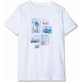 Quiksilver Island Location-Camiseta para Chicos 8-16, Niños, White, S/10