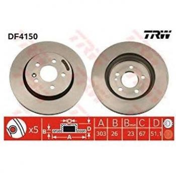 Disco de freno TRW DF4150, tipo frente, ventilado, 1 pieza