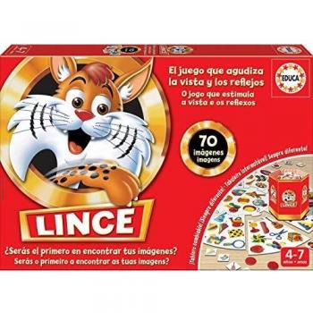 Educa - Lince 70 Imágenes, El juego de mesa que agudiza la vista y los reflejos mientras te diviertes con la familia y amigos, pronto te convertirás en un Lince