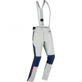 Bering Pantalones de Moto Mujer Siberia Gris-Azul-Rojo, pantalones textiles impermeables para motocicletas, talla 2XL