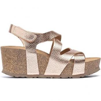 Sandalias de cuña de piel para mujer en color rosa Bari