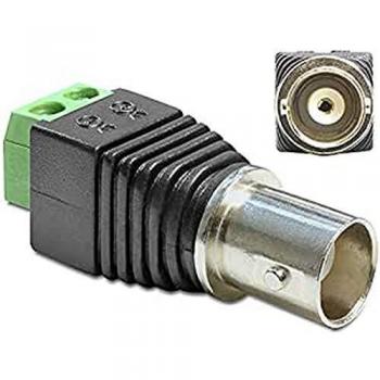 Delock BNC Female to 2-Pin Terminal Block Adapter, 50 Ohm, Black and Green