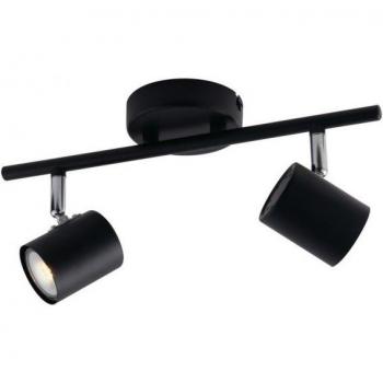 Spot Foco Twin 2 Bombillas Metal Negro 33x15cm