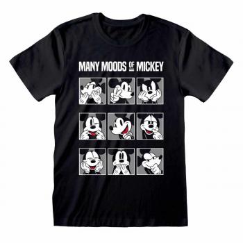 Camiseta unisex negra Many Moods of Disney Mickey - talla XL