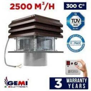 Extractor de Humos Eléctrico para Chimenea Redonda 25 cm - Modelo Base Gemi Elettronica