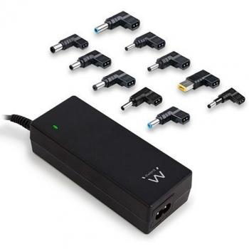 Ewent EW3986 - Cargador Ultra Compacto automático Universal Ordenador portátil hasta 17.3, Color Negro