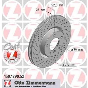 Disco de frenos delantero izquierdo ZIMMERMANN para BMW M3 (Ref: 150.1290.52)