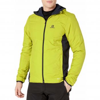 SALOMON Drifter Mid Hoodie M Chaqueta Reversible con Capucha, Hombre, Amarillo/Azul