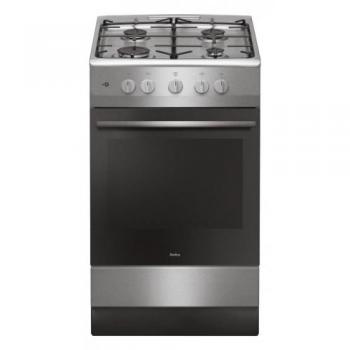 Cocina de Gas Amica 57GGH4.23ZPF, Libre Instalación, Placa de Gas, Color Plateado