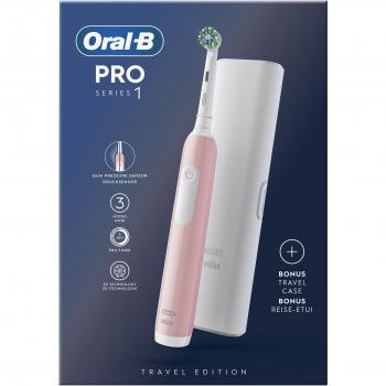 Cepillo Eléctrico Oral-B Pro 1 Rosa con 1 Cabezal de Repuesto y Funda de Viaje