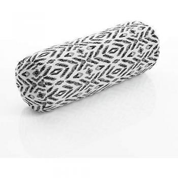 Oresteluchetta LC0411 Ikat - Cojín de Rodillo, Blanco y Negro