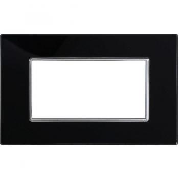 Placa Cristal 3m 4m 6m Negra Efecto Vidrio Compatible con Bticino Axolute - 4 Foros