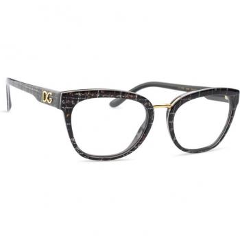 Dolce & Gabbana Cat Eye Glasses Model 0DG3335 Color 3286 Size 54 MM Female Black