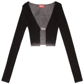 Diesel Women's Cotton Cropped Cardigan in Black | Size Small | A148460PHAV9XX