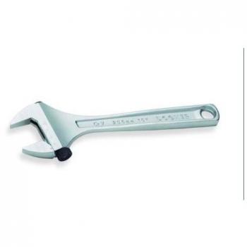 Llave Ajustable Moleta Lateral 200 mm. 491200 - Llave ajustable de 200 mm con moleta lateral, fabricada en acero al carbono, acabado niquelado para mayor resistencia a la corrosión, diseño erg