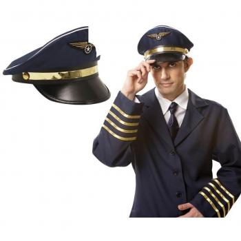 Gorra de Piloto de Aviación azul con Insignia