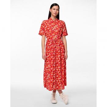 Pieces Maylor Women's Short Sleeve Midi Shirt Dress