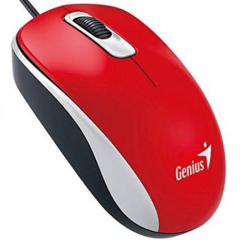 Ratón Óptico Genius DX-110 USB, 1000DPI, Ambidextro, Color Rojo