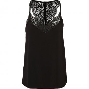 Camiseta Sin Mangas Vero Moda Ana Lace Negra Mujer