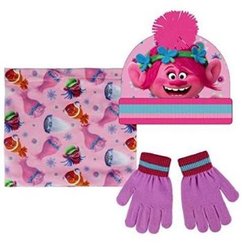 Conjunto invierno 3 piezas con pañuelo de Trolls