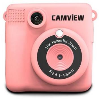 Camview Cámara Instantánea Creativa - Impresión de Fotos al Instante - Filtros y Marcos Personalizables - Pantalla LED 2.4 - Soporta Memorias MicroSD - Función Webcam - Color